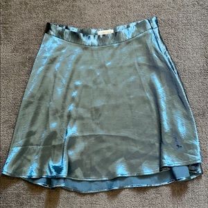 Blue silky skirt